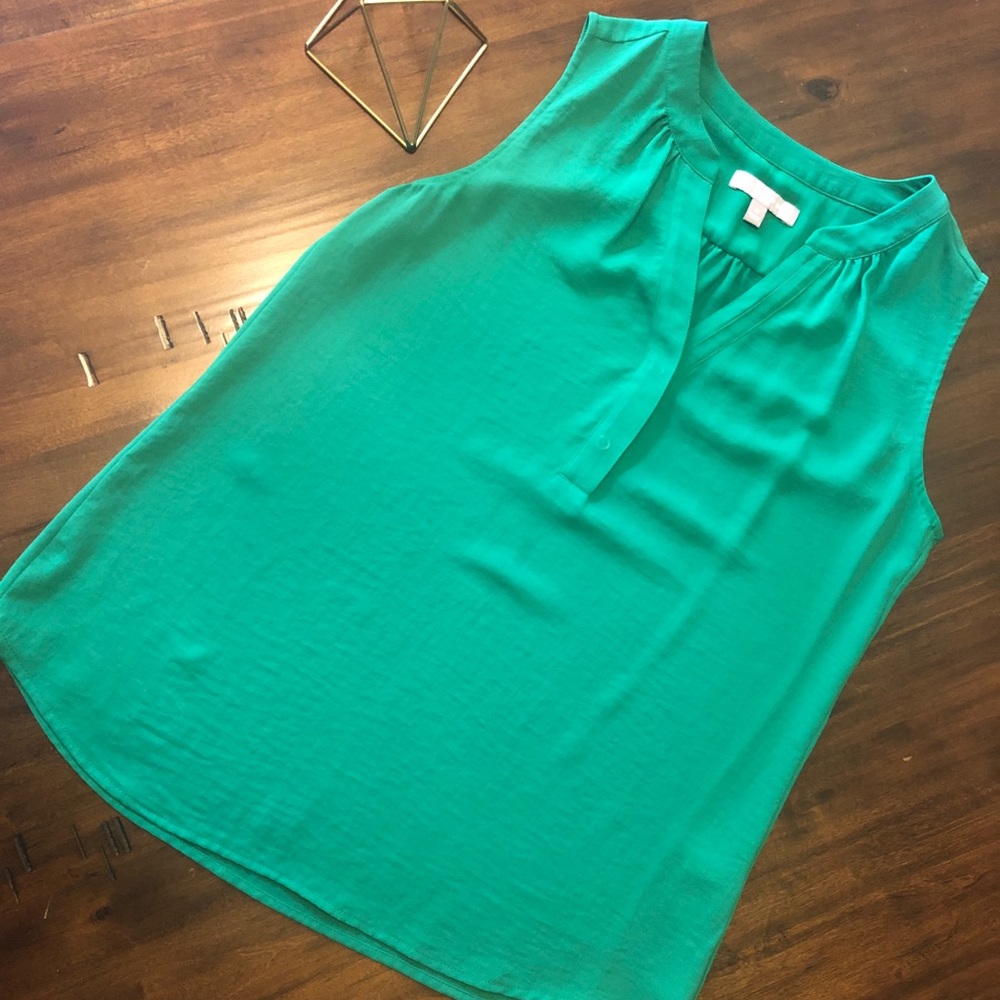 Banana Republic Green Sleeveless Blouse, Size M